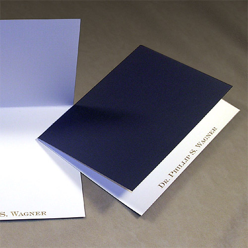 Mediterranean Navy Folded Note Cards - Raised Ink